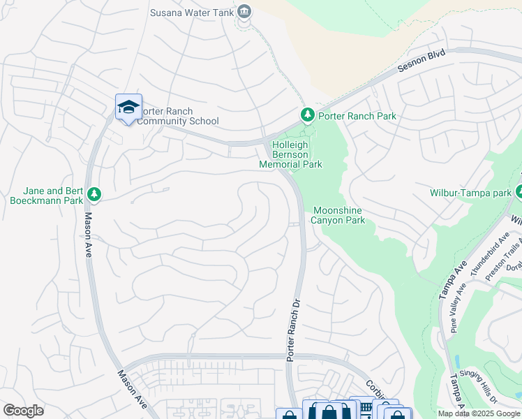 map of restaurants, bars, coffee shops, grocery stores, and more near 20120 Marlow Lane in Los Angeles