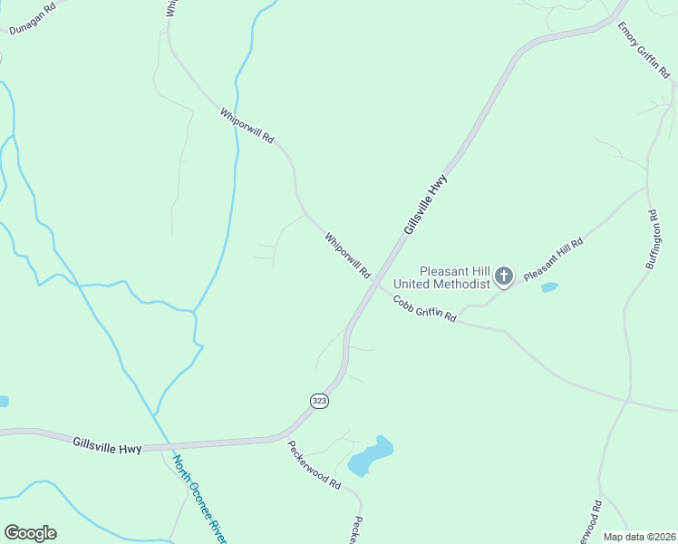 map of restaurants, bars, coffee shops, grocery stores, and more near 4674 Whiporwill Road in Gillsville