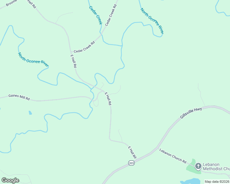 map of restaurants, bars, coffee shops, grocery stores, and more near 4739 Rocky Branch Crossing in Gainesville