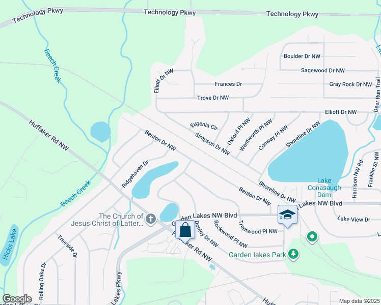 map of restaurants, bars, coffee shops, grocery stores, and more near 201 Benton Drive Northwest in Rome