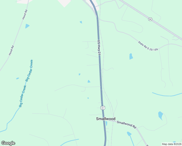 map of restaurants, bars, coffee shops, grocery stores, and more near 1372 U.S. 21 in Ridgeway