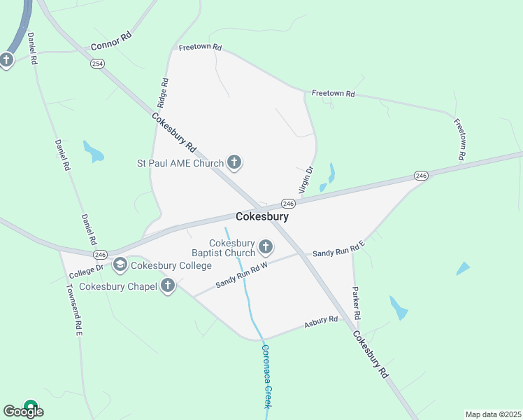 map of restaurants, bars, coffee shops, grocery stores, and more near in Cokesbury