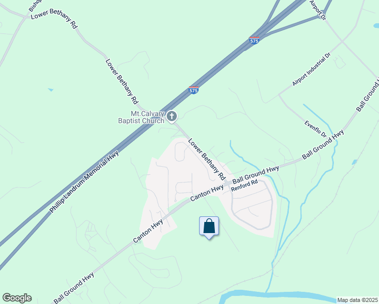 map of restaurants, bars, coffee shops, grocery stores, and more near 204 Bethany Manor Court in Ball Ground
