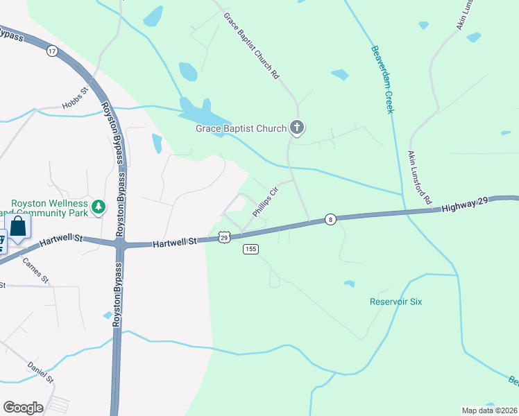 map of restaurants, bars, coffee shops, grocery stores, and more near 170 Phillips Circle in Royston