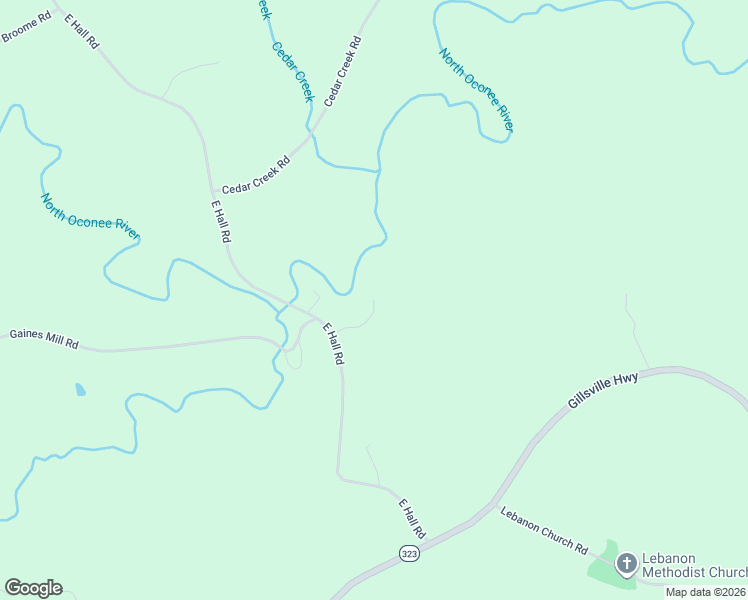 map of restaurants, bars, coffee shops, grocery stores, and more near 4739 Rocky Branch Crossing in Gainesville