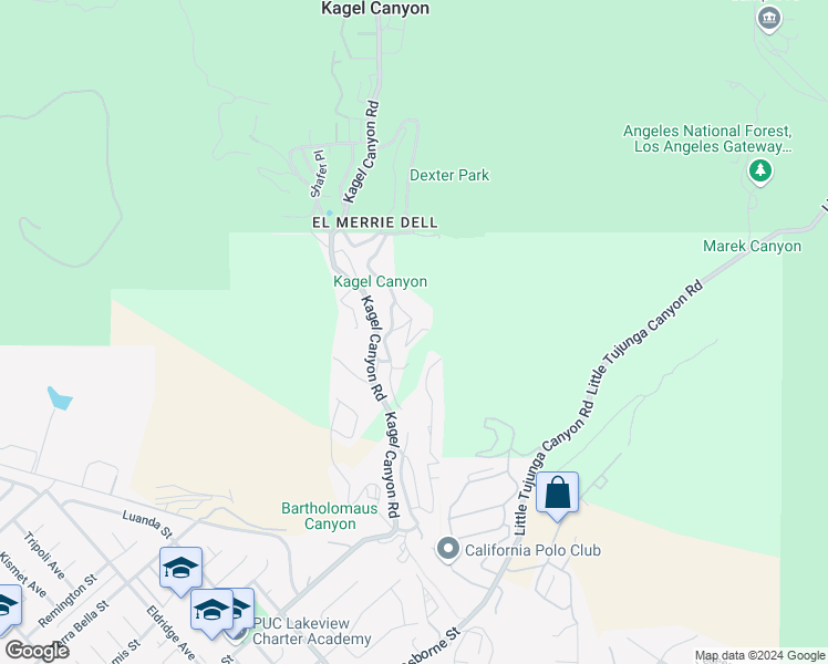map of restaurants, bars, coffee shops, grocery stores, and more near 11039 Summit Trail in Los Angeles County