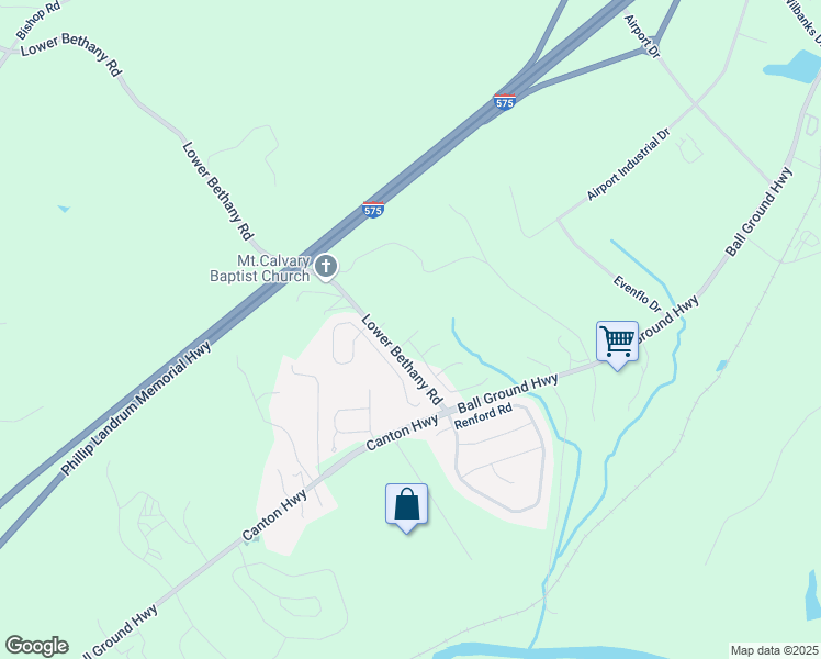 map of restaurants, bars, coffee shops, grocery stores, and more near 151 Sawgrass Dr in Ball Ground