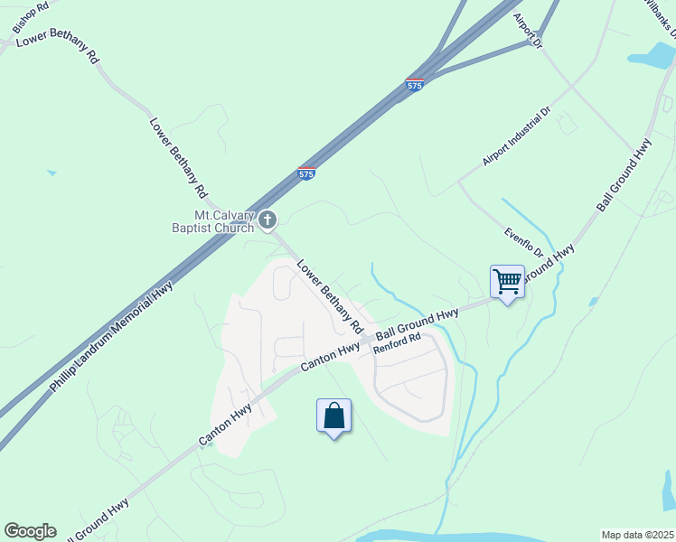 map of restaurants, bars, coffee shops, grocery stores, and more near 151 Sawgrass Dr in Ball Ground