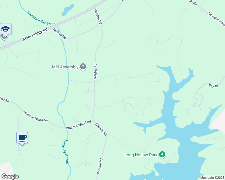 map of restaurants, bars, coffee shops, grocery stores, and more near 8135 Long Slope Drive in Gainesville