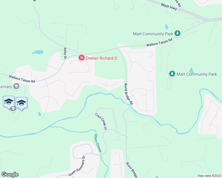 map of restaurants, bars, coffee shops, grocery stores, and more near 4165 Mossy Ln in Cumming