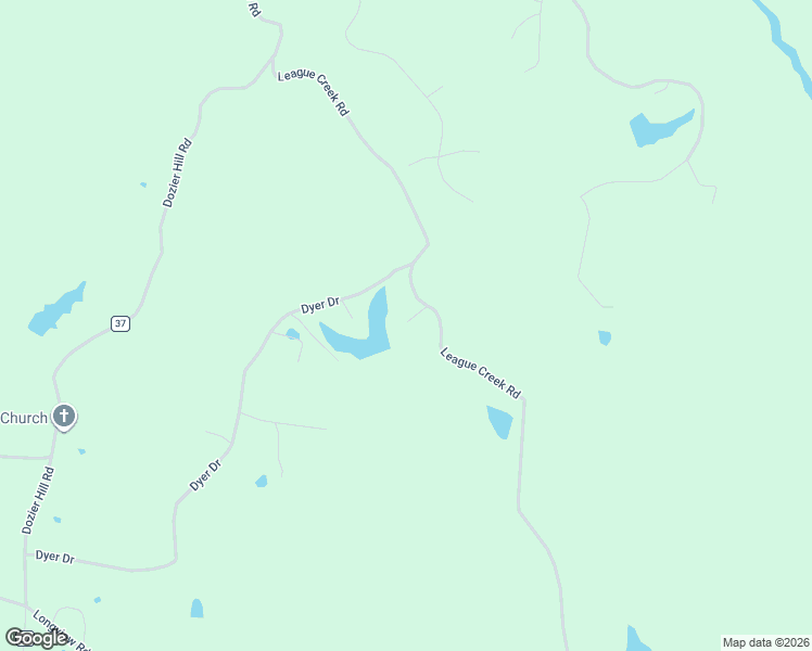 map of restaurants, bars, coffee shops, grocery stores, and more near 1275 League Creek Road in Pontotoc County