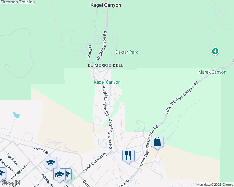 map of restaurants, bars, coffee shops, grocery stores, and more near 11097 Summit Trail in Los Angeles County