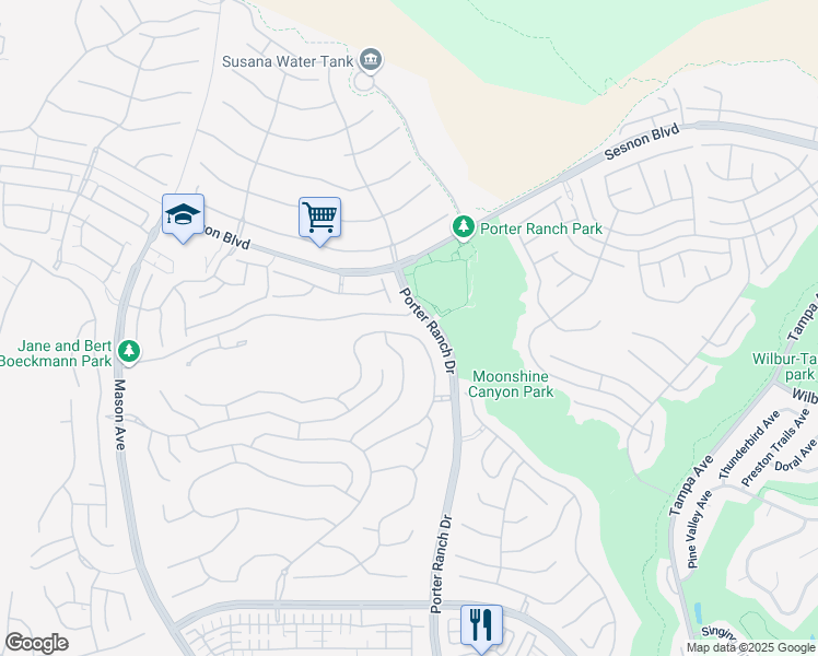 map of restaurants, bars, coffee shops, grocery stores, and more near 11914 Churchill Way in Los Angeles