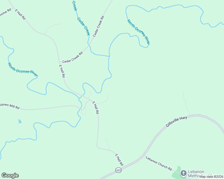 map of restaurants, bars, coffee shops, grocery stores, and more near 4736 Rocky Branch Crossing in Gainesville