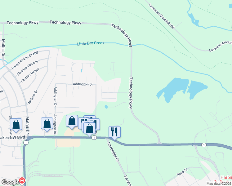 map of restaurants, bars, coffee shops, grocery stores, and more near 23 Widgeon Way in Rome