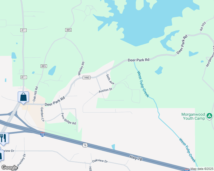 map of restaurants, bars, coffee shops, grocery stores, and more near 137-167 Auston Street in Tupelo