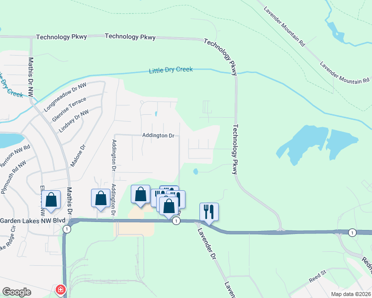 map of restaurants, bars, coffee shops, grocery stores, and more near 48 Heritage Way Drive in Rome