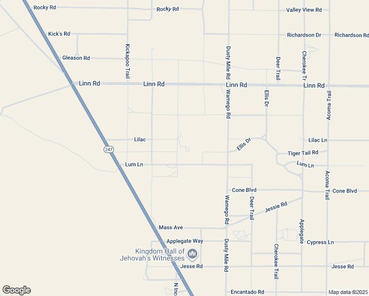 map of restaurants, bars, coffee shops, grocery stores, and more near 55525 Ornelas Lane in Homestead Valley