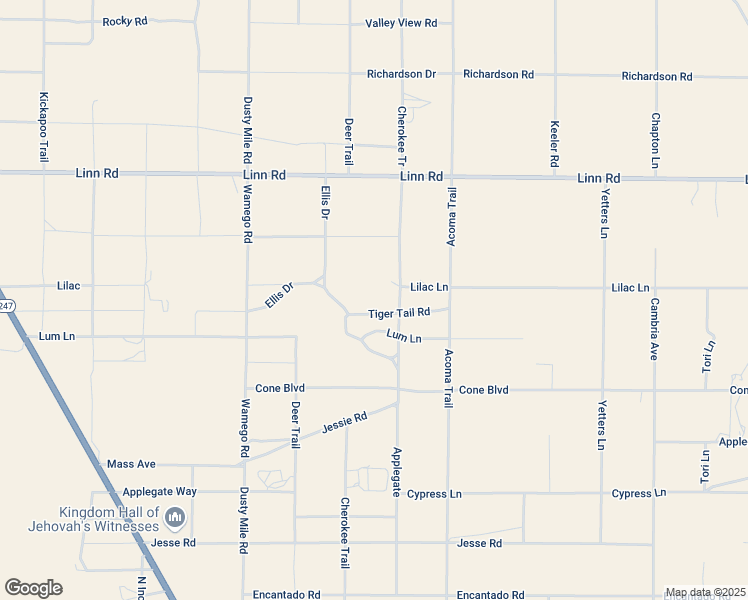 map of restaurants, bars, coffee shops, grocery stores, and more near 55950 Tiger Tail Road in Landers
