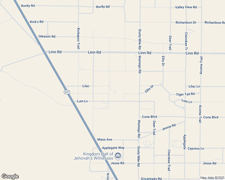 map of restaurants, bars, coffee shops, grocery stores, and more near 55525 Ornelas Lane in Homestead Valley
