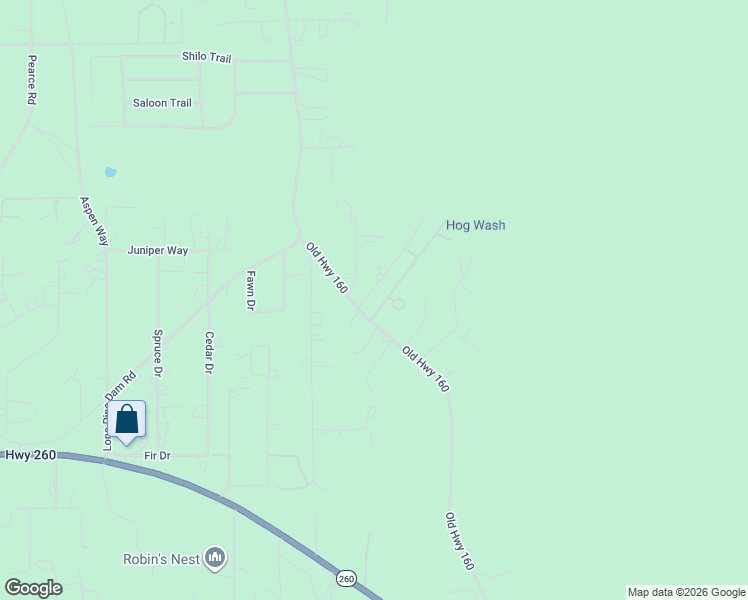 map of restaurants, bars, coffee shops, grocery stores, and more near 1076 Rim View Drive in Show Low