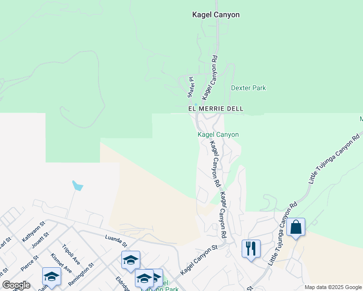 map of restaurants, bars, coffee shops, grocery stores, and more near Veranda Drive in Los Angeles County