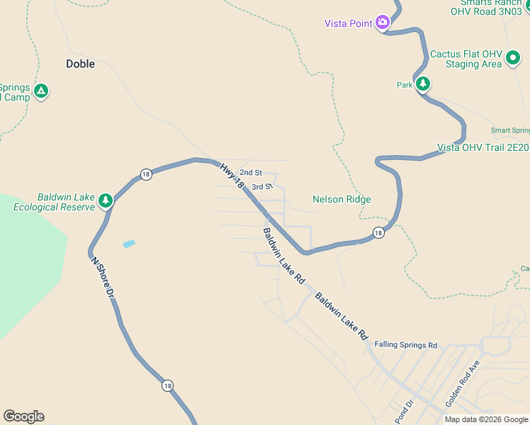 map of restaurants, bars, coffee shops, grocery stores, and more near 5th Street in Big Bear