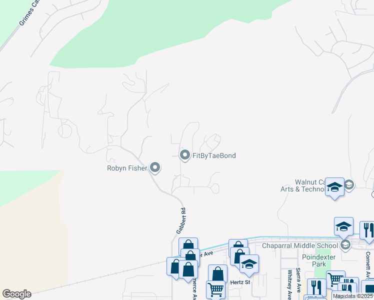 map of restaurants, bars, coffee shops, grocery stores, and more near 11811 Darlene Lane in Moorpark