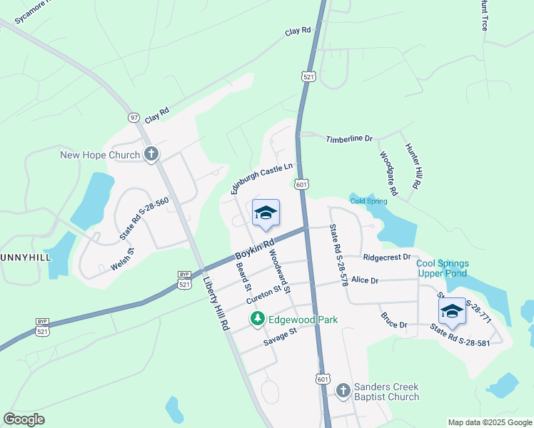 map of restaurants, bars, coffee shops, grocery stores, and more near 719 Kershaw Highway in Camden