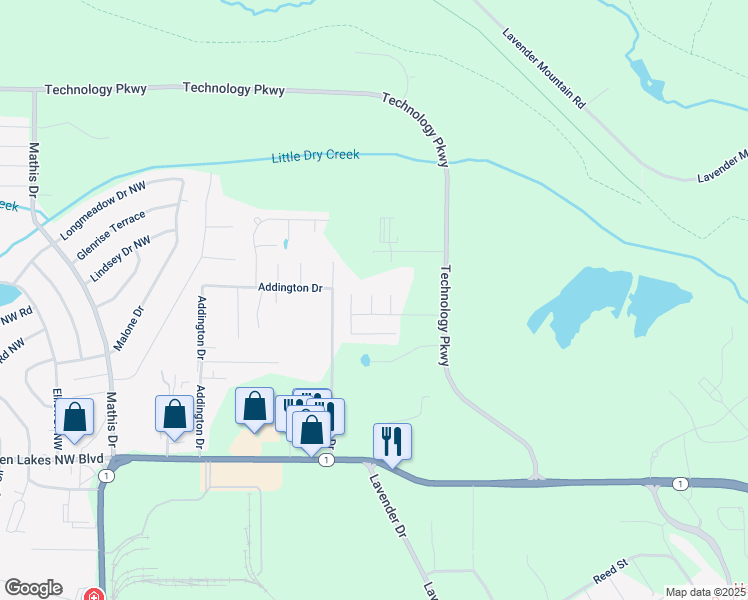 map of restaurants, bars, coffee shops, grocery stores, and more near 8 Mallard Court Northwest in Rome