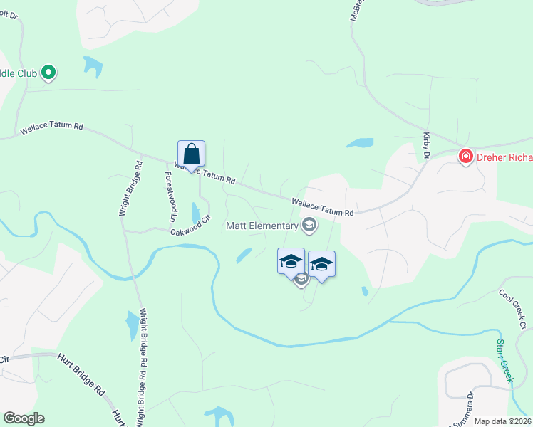 map of restaurants, bars, coffee shops, grocery stores, and more near 7840 Kayak Way in Cumming