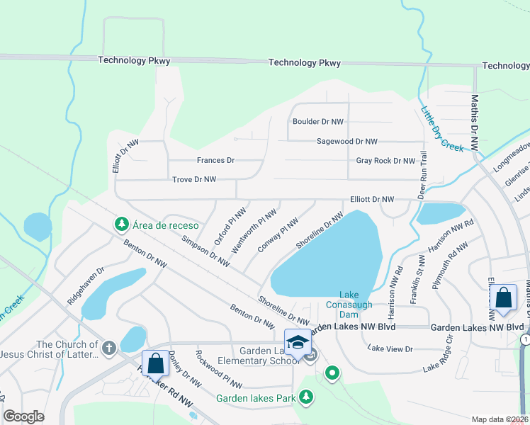 map of restaurants, bars, coffee shops, grocery stores, and more near 25 Wentworth Place Northwest in Rome