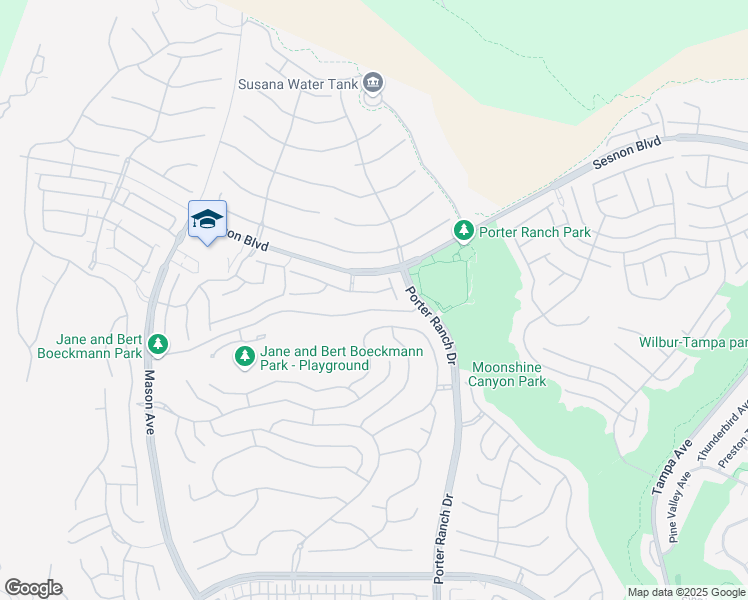 map of restaurants, bars, coffee shops, grocery stores, and more near 20222 Wynfreed Lane in Los Angeles