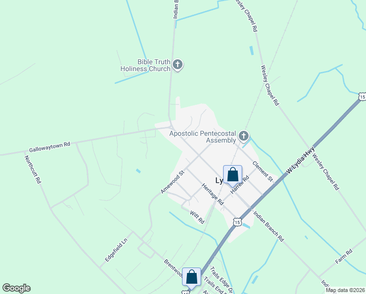 map of restaurants, bars, coffee shops, grocery stores, and more near 5265 Indian Branch Road in Hartsville