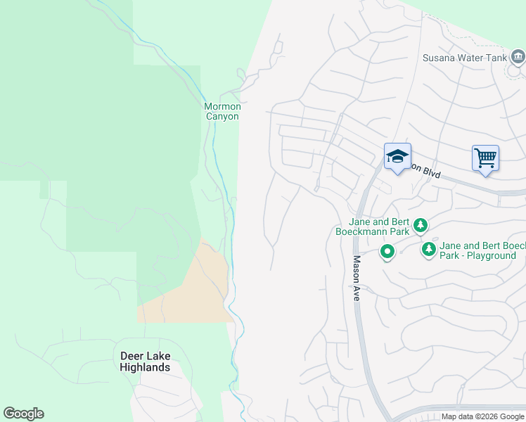 map of restaurants, bars, coffee shops, grocery stores, and more near 12040 Browns Canyon Road in Los Angeles County