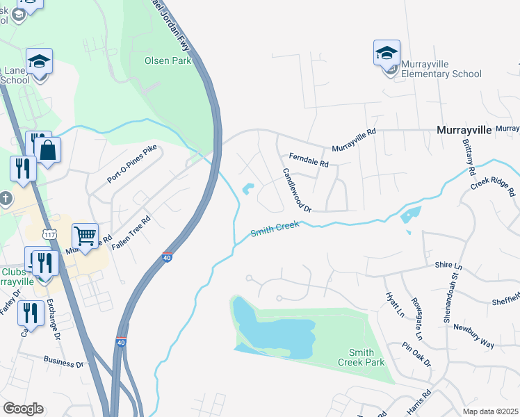 map of restaurants, bars, coffee shops, grocery stores, and more near 7133 Oxbow Loop in Wilmington