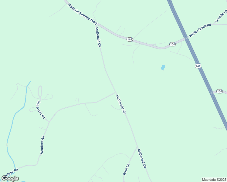 map of restaurants, bars, coffee shops, grocery stores, and more near Hembree Road in Banks County
