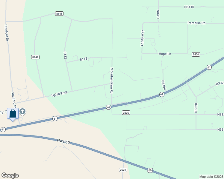 map of restaurants, bars, coffee shops, grocery stores, and more near Mountain Pine Road in Concho
