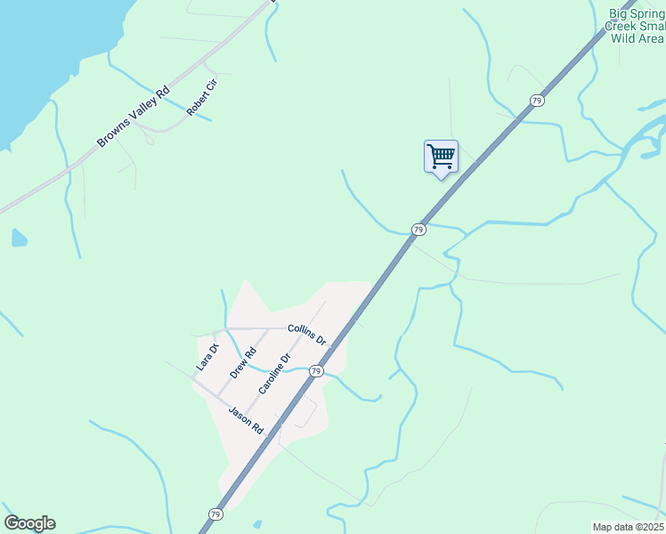 map of restaurants, bars, coffee shops, grocery stores, and more near 130 Henson Hill in Guntersville