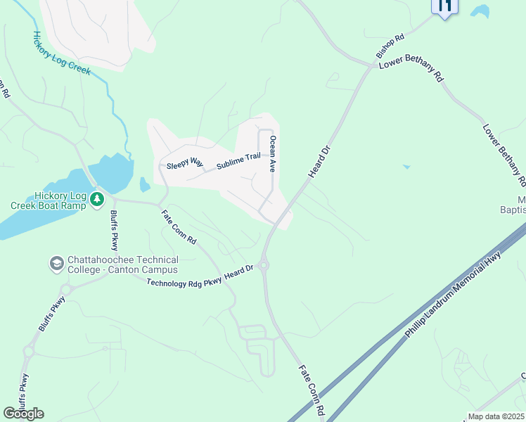 map of restaurants, bars, coffee shops, grocery stores, and more near 503 Sunset Street in Canton