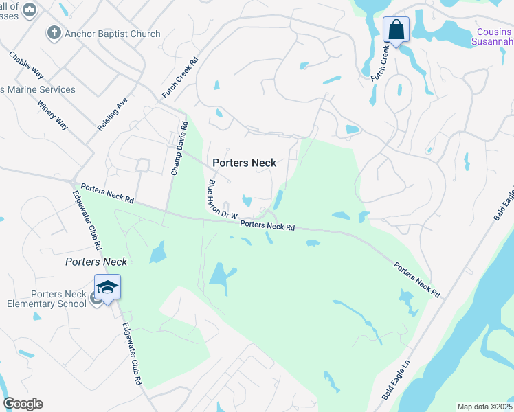 map of restaurants, bars, coffee shops, grocery stores, and more near 1200 Porters Neck Road in Wilmington