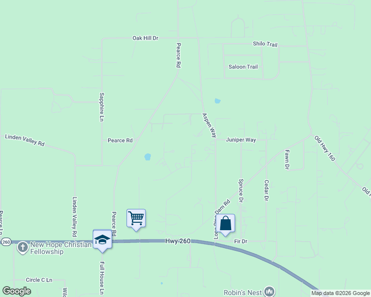 map of restaurants, bars, coffee shops, grocery stores, and more near 1080 Pine Ridge Drive in Show Low