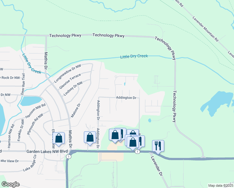 map of restaurants, bars, coffee shops, grocery stores, and more near 8 Wilma Drive Northwest in Rome