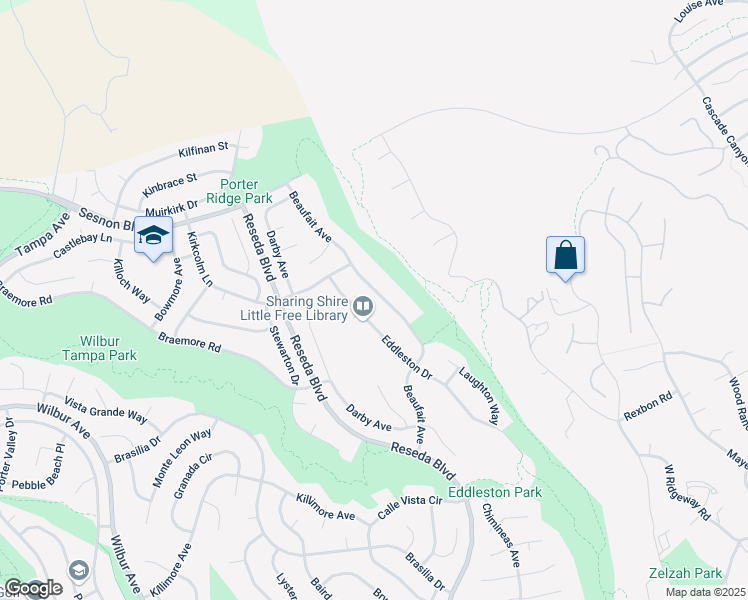 map of restaurants, bars, coffee shops, grocery stores, and more near 12073 Beaufait Avenue in Los Angeles