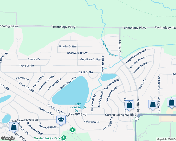 map of restaurants, bars, coffee shops, grocery stores, and more near 14 Pine Bower Road Northwest in Rome