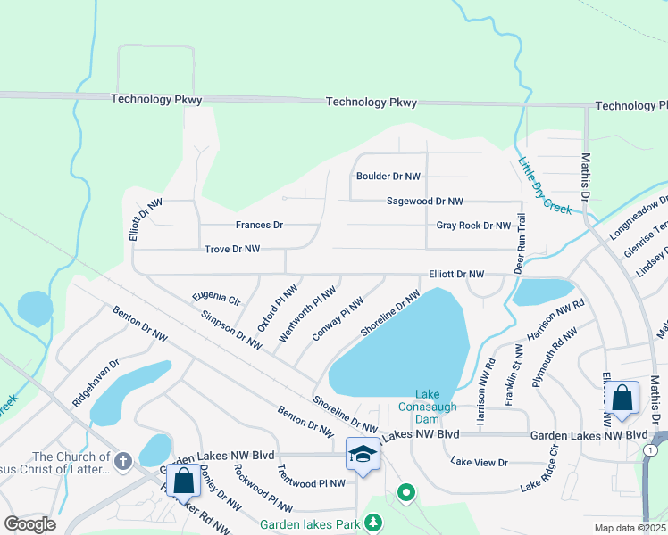 map of restaurants, bars, coffee shops, grocery stores, and more near 524 Elliott Drive Northwest in Rome