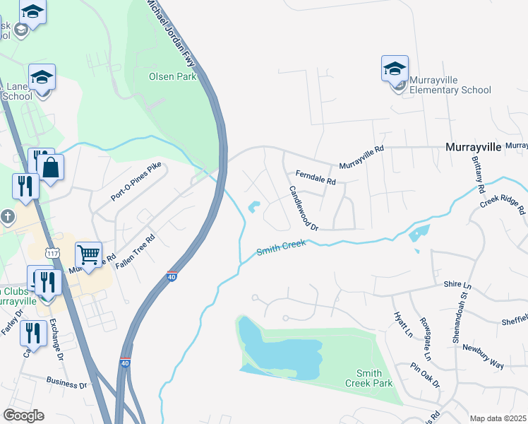 map of restaurants, bars, coffee shops, grocery stores, and more near 7133 Oxbow Loop in Wilmington