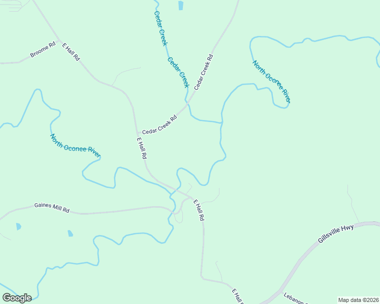 map of restaurants, bars, coffee shops, grocery stores, and more near 4305 Cedar Creek Road in Gainesville