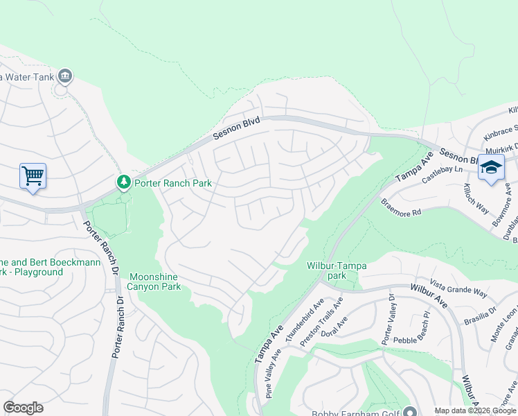map of restaurants, bars, coffee shops, grocery stores, and more near 19624 Turtle Springs Way in Los Angeles