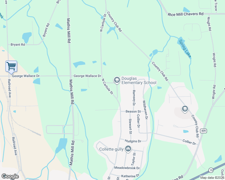 map of restaurants, bars, coffee shops, grocery stores, and more near 1417 North Carlisle Street in Albertville